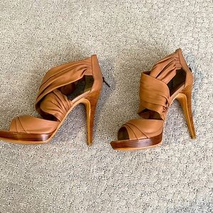 Taupe/ Nude Leather Heels - image 1